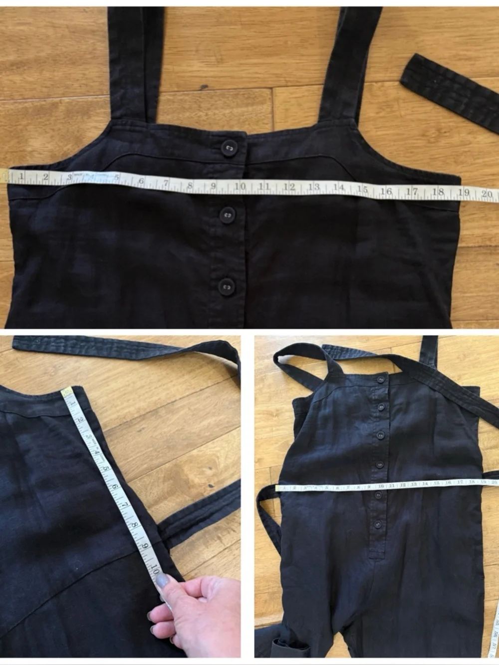 Everlane The Linen Picnic Sleeveless Jumpsuit In Washed Black